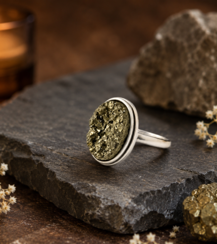 Raw Pyrite Ring